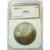 Image 1 : 1885-CC MORGAN DOLLAR PCI MS-64 RAINBOW TONE