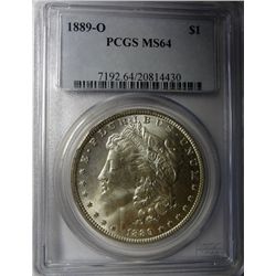 1889-O MORGAN DOLLAR PCGS MS64 SUPER! LOOKS 65