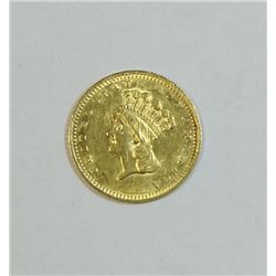 1862  T3 $1 Gold  XF/AU