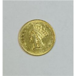 1862  T3 $1 Gold  XF/AU