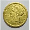 Image 1 : 1853-D $5 GOLD XF-AU LIGHT SCRATCH OBV. RARE DAHLONEGA, GEORGIA BRANCH MINT