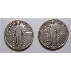 1923 and 1924 Standing Liberty quarter  VF