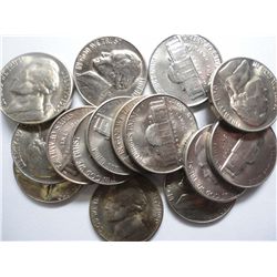 15 1950D Jefferson nickels  BU