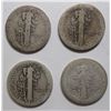 Image 2 : 4 solid date 1921 Mercury dimes