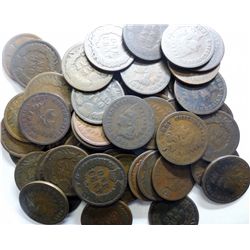 Roll (50) 1884 Indian pennys  Good or better no junk