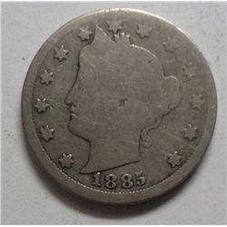 1885  V nickel  full good obv