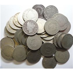 Roll (40) 1896  V nickel  avg circ-yes some are dark or not full rim