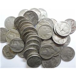 Roll (40) 1913 T1 Buffalo nickels  good or better