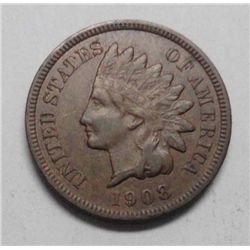 1908S Indian penny  XF  3 1/2 diamonds
