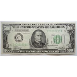 1934A $500 FR note  CU