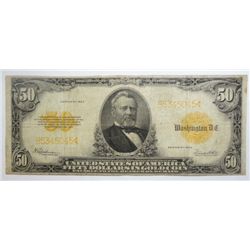 1922 $50  Gold certificate  fine