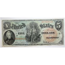 1869 $5 legal tender note XF
