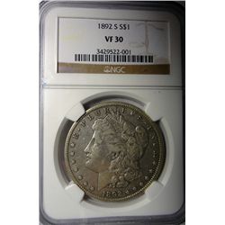 1892-S MORGAN DOLLAR NGC VF-XF30