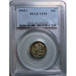 1942/1 MERCURY DIME PCGS VF-30