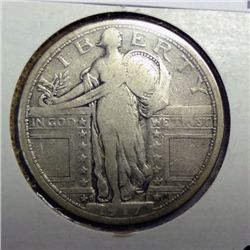 1917-S T-1 STANDING LIBERTY QUARTER VG-F