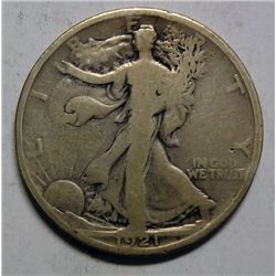 1921 WALKING LIBERTY HALF DOLLAR VG