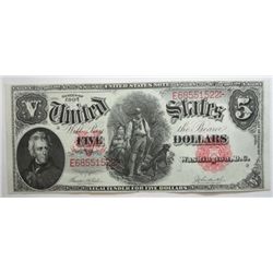 1907 $5 woodchopper $5  US note   at least a CU63