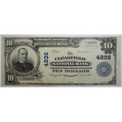 1902 $10 National currency Clearfield PA VF/XF