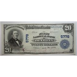 1902 $20 National currency  Oelwein Iowa  CU63