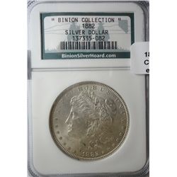 1882 Morgan $  NGC  "BINION COLLECTION"