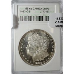 1883O Morgan $  ANACS62 CAMEO DMPL