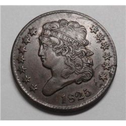 1825 half cent lusterous brown AU.  GS AU bid = $275