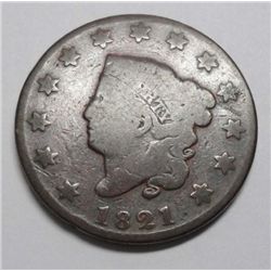 1821 large penny G/VG