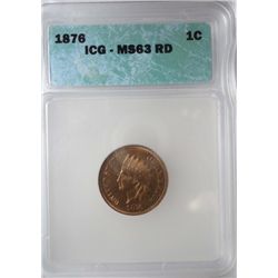 1876 Indian penny  ICG63RD  Claim to a point higher