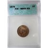Image 1 : 1876 Indian penny  ICG63RD  Claim to a point higher
