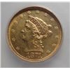 Image 2 : 1871 $2 1/2 GOLD  SEGS 50 cleaned