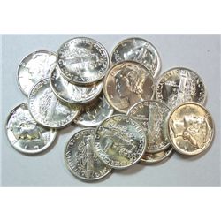 14 DIFFERENT CH/GEM BU MERCURY DIMES