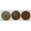 Image 1 : 3 SCARCE DATE INDIAN CENTS 1867, 1868, 1874 ALL G-VG