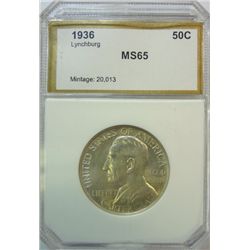 1936 LYNCHBURG HALF PCI MS-65