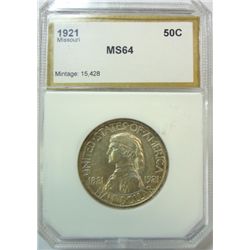 1921 MISSOURI COMMEMORATIVE HALF PCI MS-64