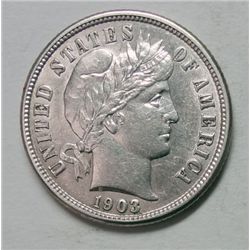 1903-O BARBER DIME AU+