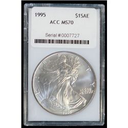 1995 SILVER EAGLE, GEM BU NICE
