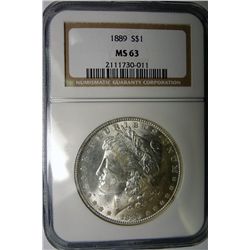 1889 MORGAN DOLLAR NGC MS63