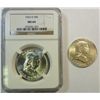 Image 1 : FRANKLIN 1/2 LOT, 1954-S CH BU & 1963-D NGC MS64