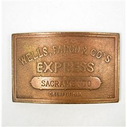 OLD WEST WELLS FARGO & CO EXPRESS SACRAMENTO CALIFORNIA BELT BUCKLE