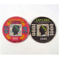 OBSOLETE $1,000 CEASARS LAKE TAHOE NEVADA CASINO GAMBLING POKER CHIP