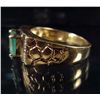 Image 3 : 10K GOLD MENS EMERALD AND DIAMOND RING - SIZE 9