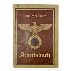 GERMAN NAZI DEUTSCHES REICH ARBEITSBUCH WORKERS IDENTIFICATION BOOK