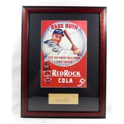 BABE RUTH CUT SIGNATURE W/ PICTURE - FRAMED W/ COA