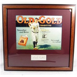 BABE RUTH CUT SIGNATURE W/ PICTURE - FRAMED W/ COA