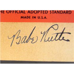 VINTAGE REACH BASEBALL BOX SIGNED BY BABE RUTH W/ COA