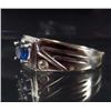 Image 2 : 10K WHITE GOLD MENS SAPPHIRE AND TOPAZ RING - SIZE 9