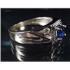 Image 3 : 10K WHITE GOLD MENS SAPPHIRE AND TOPAZ RING - SIZE 9
