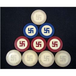 LOT OF TEN GERMAN NAZI POKER CHIPS
