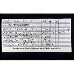 1 PAGE FROM  FAMOUS GANGSTER JOSEPH BONANNO CHECK REGISTER