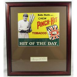 BABE RUTH "GEORGE H. RUTH" CUT SIGNATURE W/ PICTURE - FRAMED W/ COA